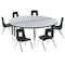 Flash Furniture 60" Circle Wave Grey Table Set-14" Stack Chairs XU-GRP-14CH-A60-HCIRC-GY-T-P-GG - alternate 9